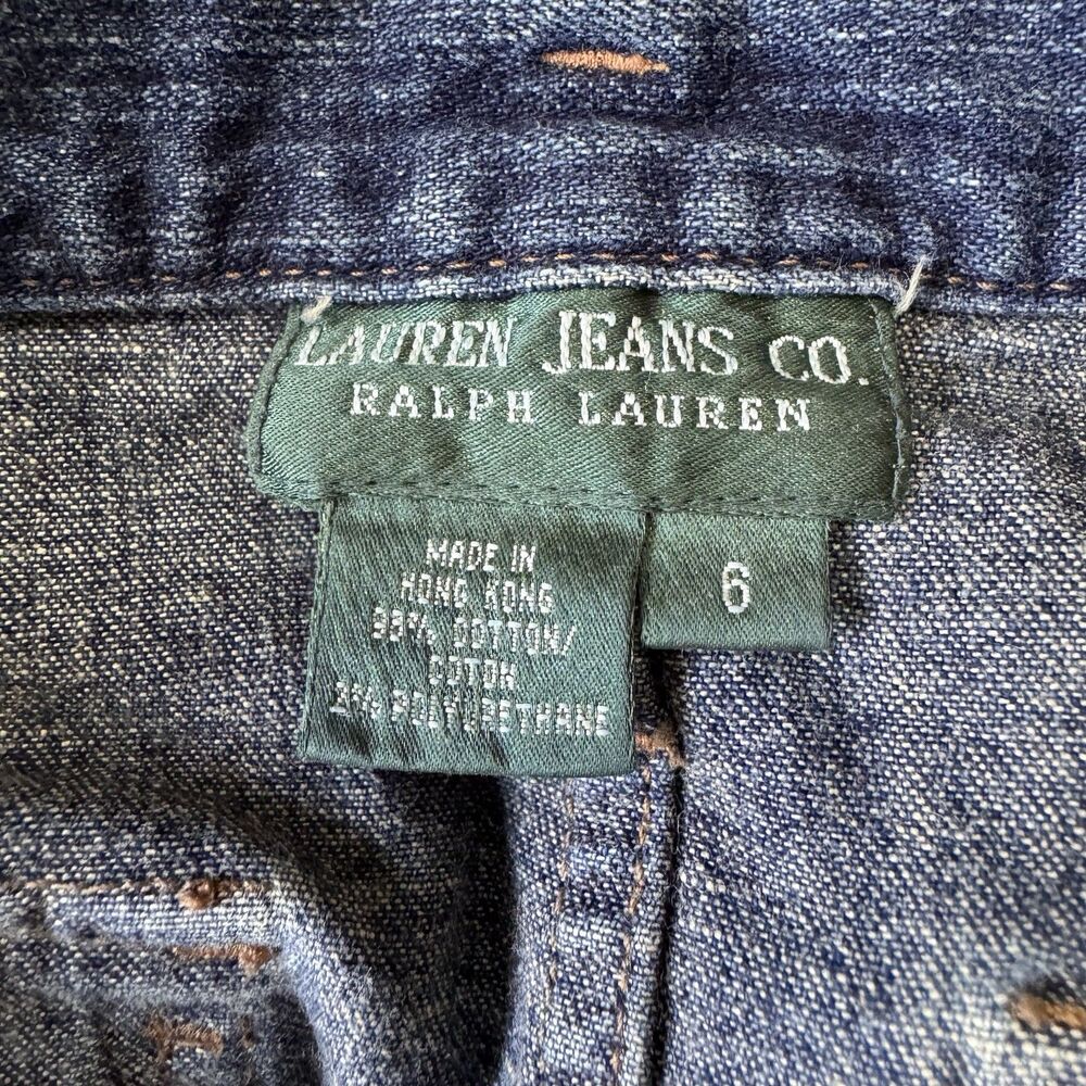 Vintage Lauren Jeans Co. Denim Skirt Knee Length Women's Size 6 Ralph Lauren - Picture 3 of 5